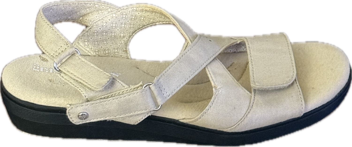 GRASSHOPPERS ORTHOLITE EF56758 SLINGBACK PEEP TOE ADJUSTABLE SANDALS WOMEN'S SIZE 9W - #UNPAIR (LEFT - LIGHTLY USED)
