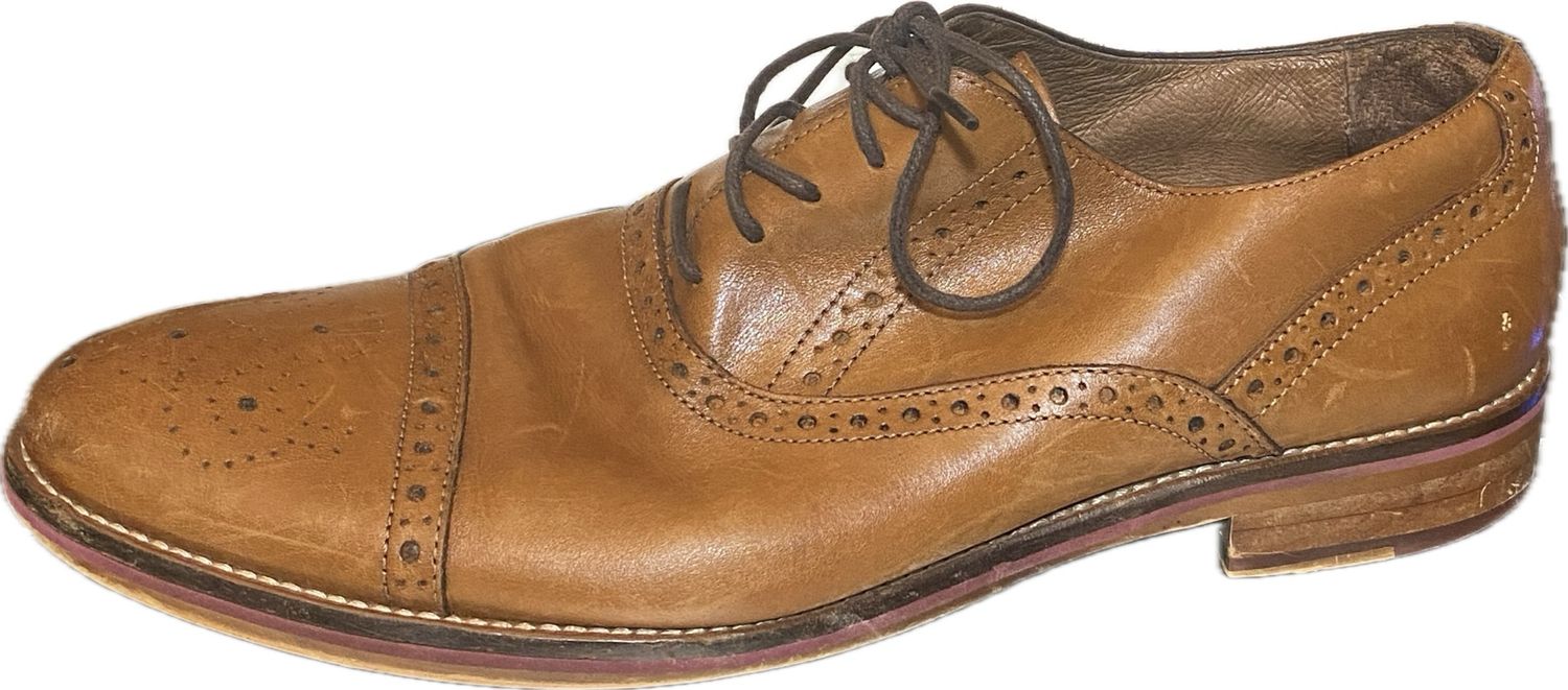 JOHNSTON & MURPHY BROGUE OXFORD LOAFER MEN'S SIZE 10.5 - #UNPAIR (LEFT - LIGHTLY USED)