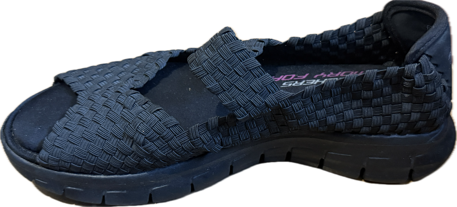 SKECHERS LIGHTWEIGHT MEMORY FOAM WOVEN PEEP TOE WEDGE MARY JANES WOMEN'S SIZE 8M - #UNPAIR (RIGHT) SKECHERS LIGHTWEIGHT MEMORY FOAM WOVEN PEEP TOE WEDGE MARY JANES WOMEN'S SIZE 8M - #UNPAIR (RIGHT)