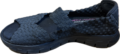 SKECHERS LIGHTWEIGHT MEMORY FOAM WOVEN PEEP TOE WEDGE MARY JANES WOMEN'S SIZE 8M - #UNPAIR (RIGHT)