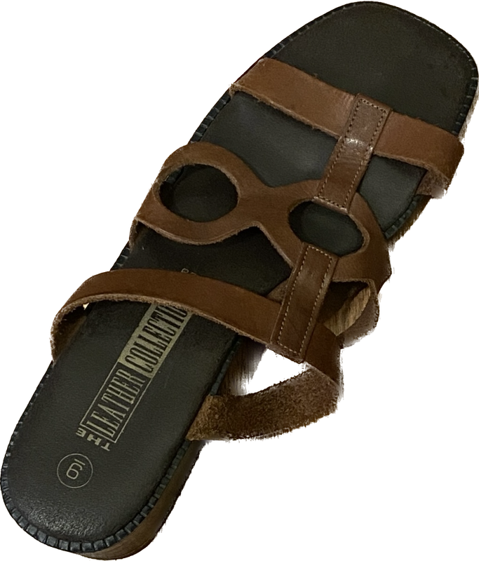 THE LEATHER COLLECTION SANDAL WOMENS' SIZE 9 - #UNPAIR (LEFT - LIGHTLY USED) THE LEATHER COLLECTION SANDAL WOMENS' SIZE 9 - #UNPAIR (LEFT - LIGHTLY USED)