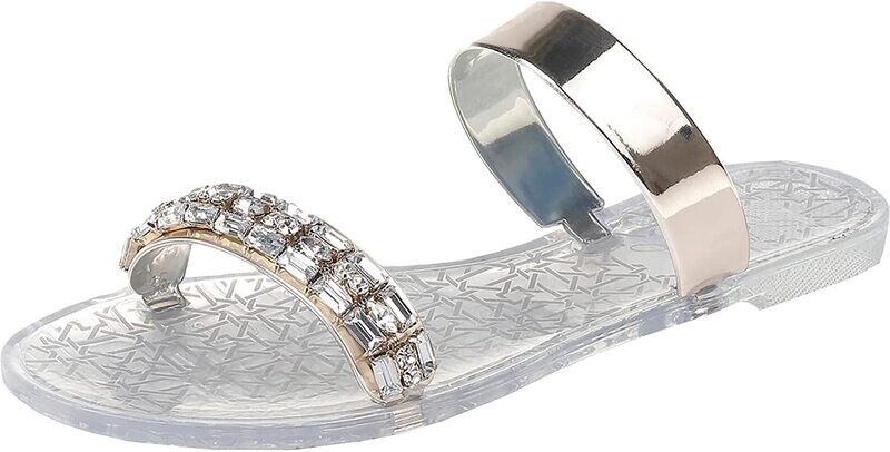 BADGLEY MISCHKA KYNDALL JEWEL BEACH SLIDE WOMEN'S SIZE 7 / EU 38