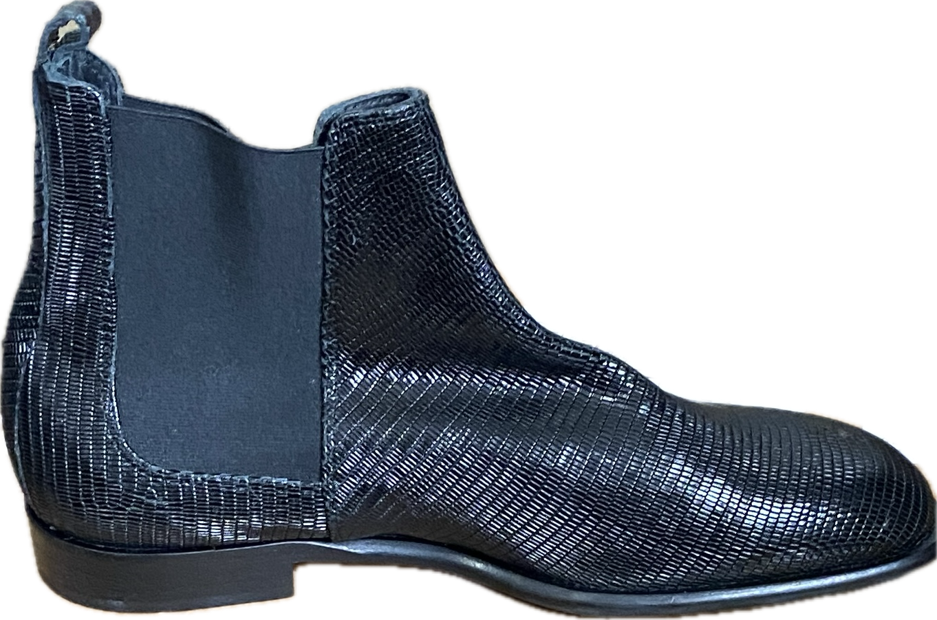 DONALD PLINER LIZARD-EMBOSSED CHELSEA BOOT MENS' SIZE 9- #UNPAIR (LEFT)