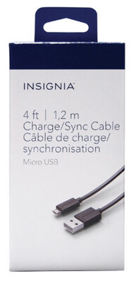 Insignia 1.2m (4 ft.) Micro USB Sync/Charger (NS-MCDT2-C) - Black
