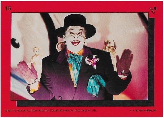 Batman / The Joker | Topps #15 | Movie Trading Card | Sticker | 1989 | Jack Nicholson