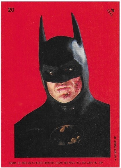 Batman / Batman - Closeup | Topps #20 | Movie Trading Card | Sticker | 1989 | Michael Keaton