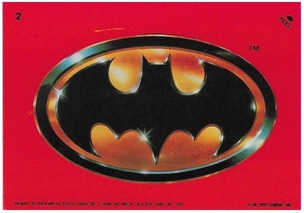 Batman / Batman Logo | Topps #2 | Movie Trading Card | Sticker | 1989 | Jack Nicholson