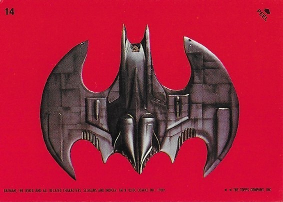 Batman / The Batwing - Top View | Topps #14 | Movie Trading Card | Sticker | 1989