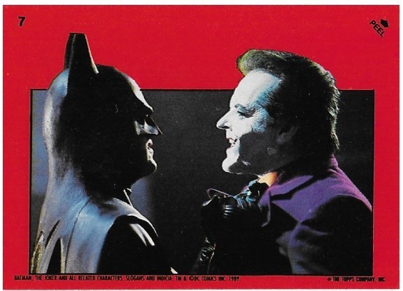 Batman / Batman vs. Joker | Topps #7 | Movie Trading Card | Sticker | 1989 | Michael Keaton + Jack Nicholson