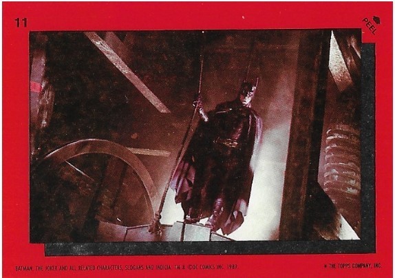 Batman / Batman with Rope | Topps #11 | Movie Trading Card | Sticker | 1989 | Michael Keaton