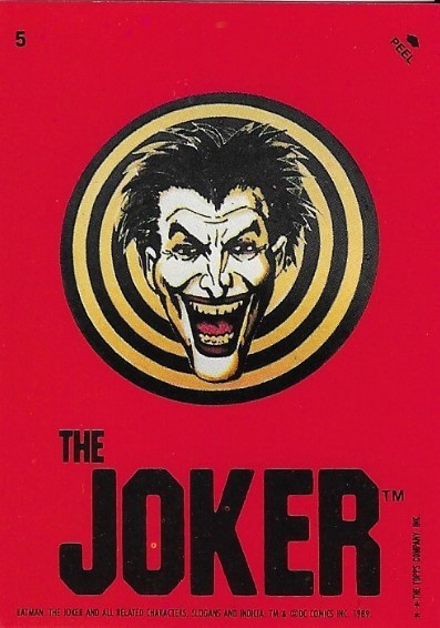 Batman / The Joker | Topps #5 | Movie Trading Card | Sticker | 1989 | Jack Nicholson