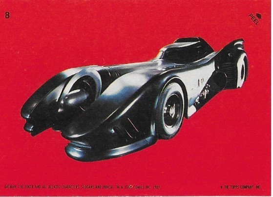 Batman / The Batmobile | Topps #8 | Movie Trading Card | Sticker | 1989