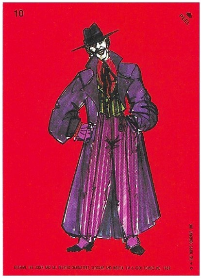 Batman / The Joker - Artwork | Topps #10 | Movie Trading Card | Sticker | 1989