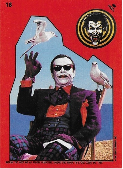 Batman / The Joker - On Beach | Topps #18 | Movie Trading Card | Sticker | 1989 | Jack Nicholson