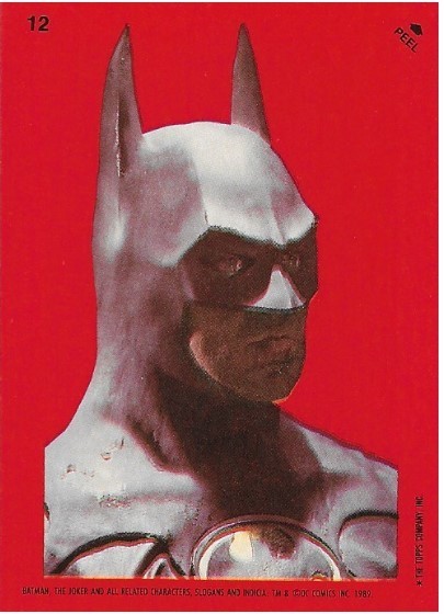 Batman / Batman Statue | Topps #12 | Movie Trading Card | Sticker | 1989 | Michael Keaton
