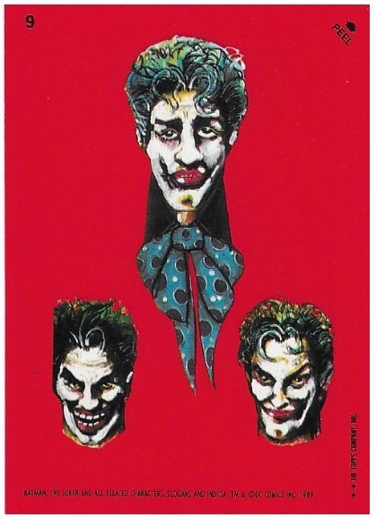 Batman / The Joker - Three Faces | Topps #9 | Movie Trading Card | Sticker | 1989