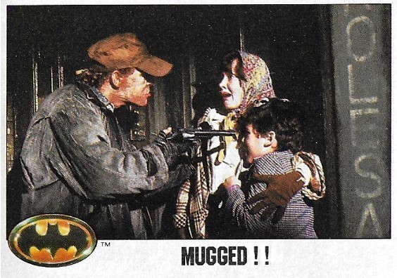 Batman / Mugged!! | Topps #14 | Movie Trading Card | 1989 | Christopher Fairbank, Liza Ross, Adrian Meyers