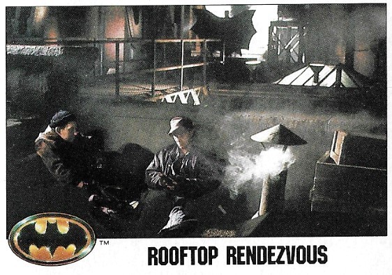 Batman / Rooftop Rendezvous | Topps #15 | Movie Trading Card | 1989 | Christopher Fairbank + George Roth