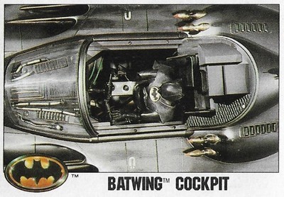 Batman / Batwing Cockpit | Topps #105 | Movie Trading Card | 1989 | Michael Keaton