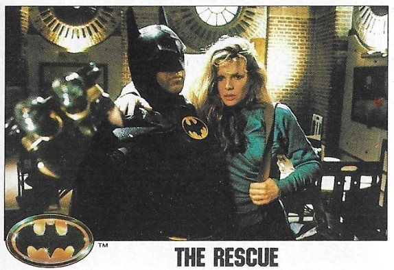Batman / The Rescue | Topps #74 | Movie Trading Card | 1989 | Michael Keaton + Kim Basinger