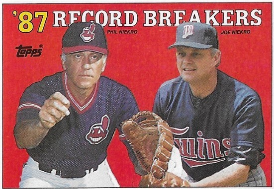 Niekro, Phil / Cleveland Indians | Topps #5 | Baseball Trading Card | 1988 | with Joe Niekro - Minnesota Twins | Hall of Famer