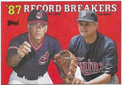 Niekro, Phil / Cleveland Indians | Topps #5 | Baseball Trading Card | 1988 | with Joe Niekro - Minnesota Twins | Hall of Famer