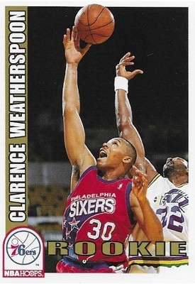 Weatherspoon, Clarence / Philadelphia 76ers | NBA Hoops #449 | Basketball Trading Card | 1992-93 | Rookie Card