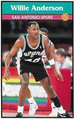 Anderson, Willie / San Antonio Spurs | Panini #91 | Basketball Trading Card | 1992-93 | Sticker Card | Italy