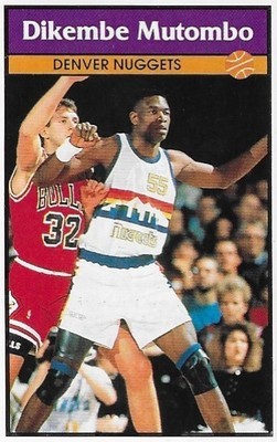 Mutombo, Dikembe / Denver Nuggets | Panini #71 | Basketball Trading Card | 1992-93 | Sticker Card | Italy | Hall of Famer