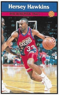 Hawkins, Hersey / Philadelphia 76ers | Panini #181 | Basketball Trading Card | 1992-93 | Sticker Card | Italy