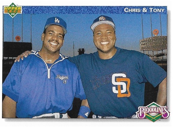 Gwynn, Tony + Chris / San Diego Padres - Los Angeles Dodgers | Upper Deck #83 | Baseball Trading Card | 1992 | Hall of Famer | Bloodlines