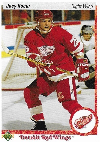 Kocur, Joey / Detroit Red Wings | Upper Deck #411 | Hockey Trading Card | 1990-91 | Rookie Card