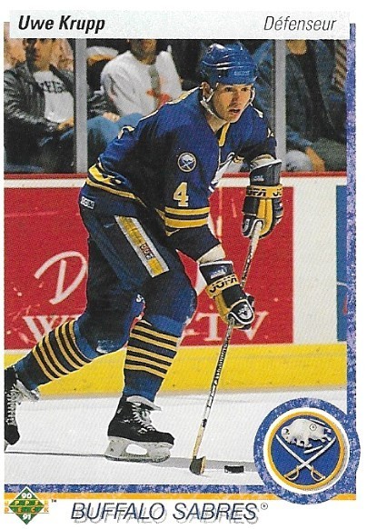 Krupp, Uwe / Buffalo Sabres | Upper Deck #187 | Hockey Trading Card | 1990-91 | Canada