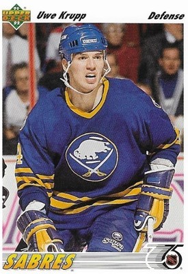Krupp, Uwe / Buffalo Sabres | Upper Deck #102 | Hockey Trading Card | 1991-92