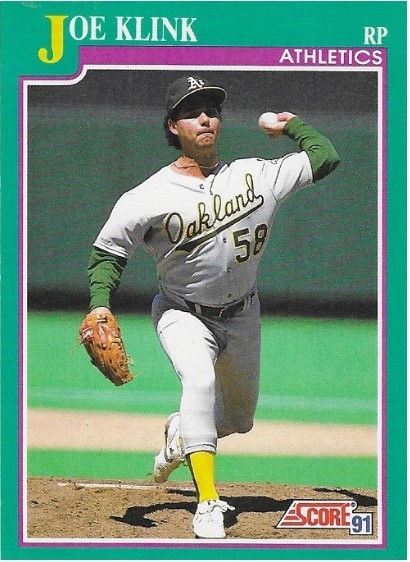 Klink, Joe / Oakland Athletics | Score #588 | Baseball Trading Card | 1991