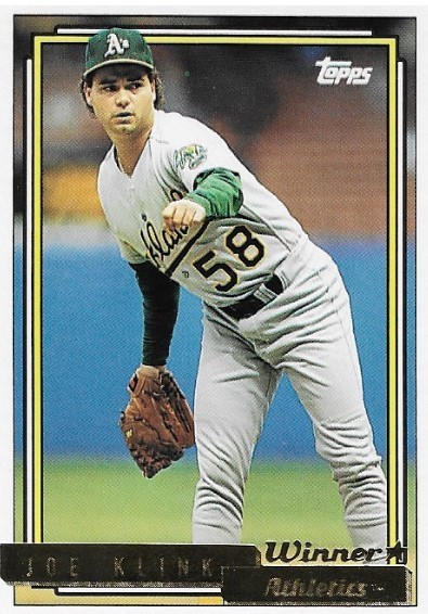 Klink, Joe / Oakland Athletics | Topps #678 | Baseball Trading Card | 1992 | Gold Winners