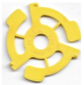 45 R.P.M. - Made in U.S.A. / Plastic | 45 RPM Adapter | Yellow | with Pins