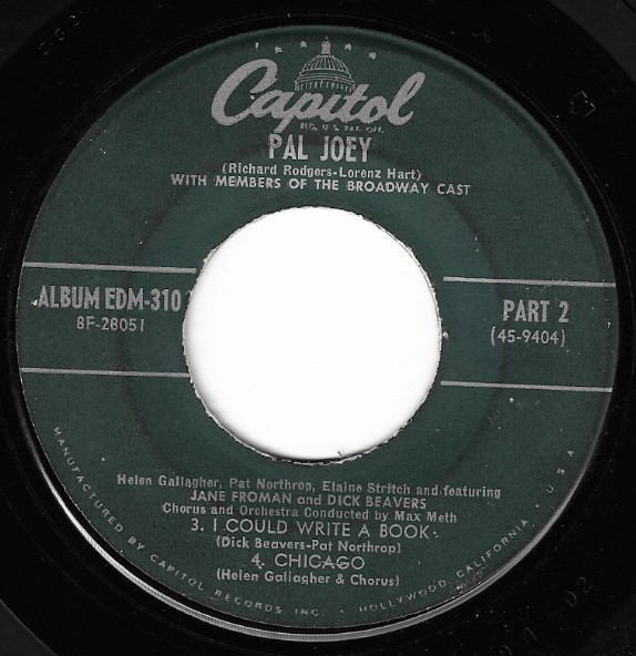 Original Cast / Pal Joey | Capitol EDM-310 | EP, 7&quot; Vinyl