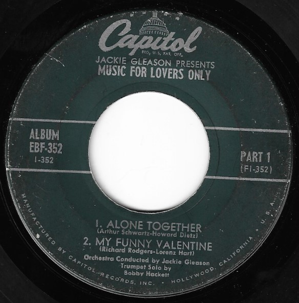 Gleason, Jackie / Music For Lovers Only | Capitol EBF-352 | EP, 7&quot; Vinyl | 2 Record Set | 1955