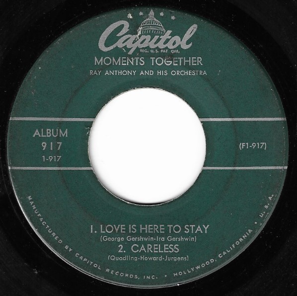 Anthony, Ray / Moments Together | Capitol 917 | EP, 7&quot; Vinyl | 1958