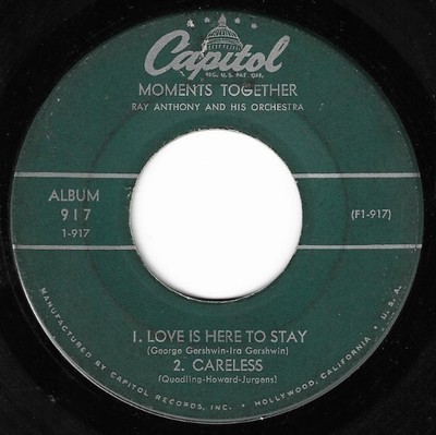 Anthony, Ray / Moments Together | Capitol 917 | EP, 7&quot; Vinyl | 1958