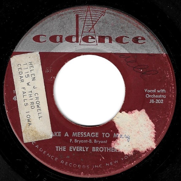 Everly Brothers, The / Take a Message to Mary | Cadence 1364 | Single, 7&quot; Vinyl | March 1959