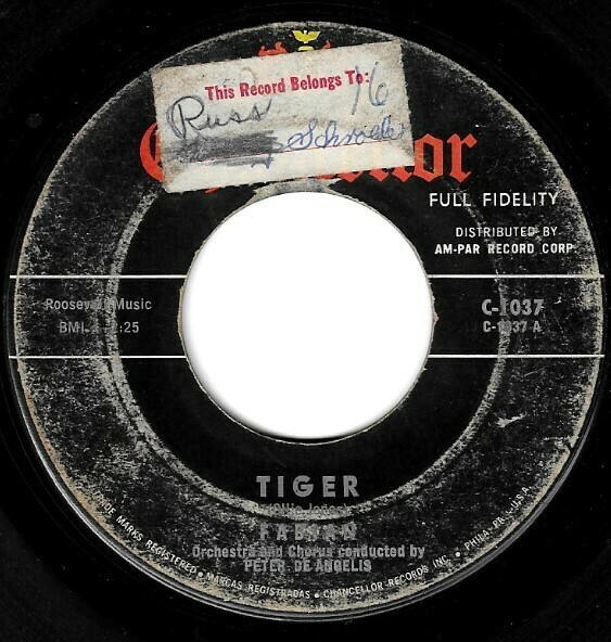 Fabian / Tiger | Chancellor C-1037 | Single, 7&quot; Vinyl | May 1959