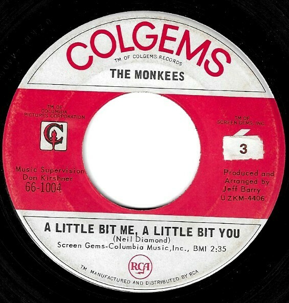 Monkees, The / A Little Bit Me, A Little Bit You | Colgems 66-1004 | Single, 7&quot; Vinyl | March 1967