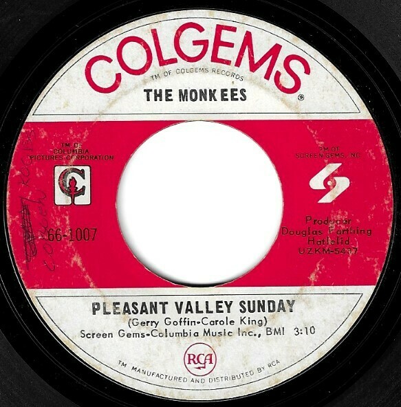 Monkees, The / Pleasant Valley Sunday | Colgems 66-1007 | Single, 7&quot; Vinyl | July 1967