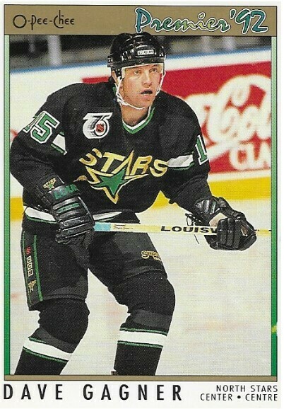 Gagner, Dave / Minnesota North Stars | O-Pee-Chee #128 | Hockey Trading Card | 1991-92 | Canada | Premier