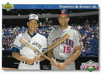 Alomar, Roberto / Toronto Blue Jays | Upper Deck #81 | Baseball Trading Card | 1992 | with Sandy Alomar, Jr. - Cleveland Indians | Bloodlines | Hall of Famer