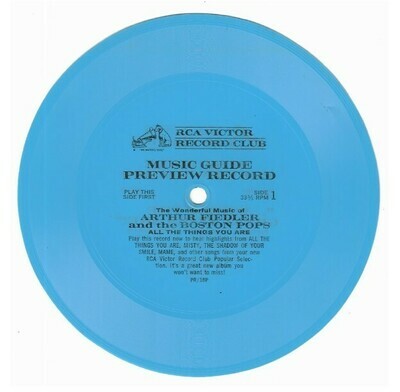 Fiedler, Arthur (+ The Boston Pops) / Music Guide Preview Record | RCA Victor Record Club PR/18P | Flexi-Disc | Blue Vinyl | 1966