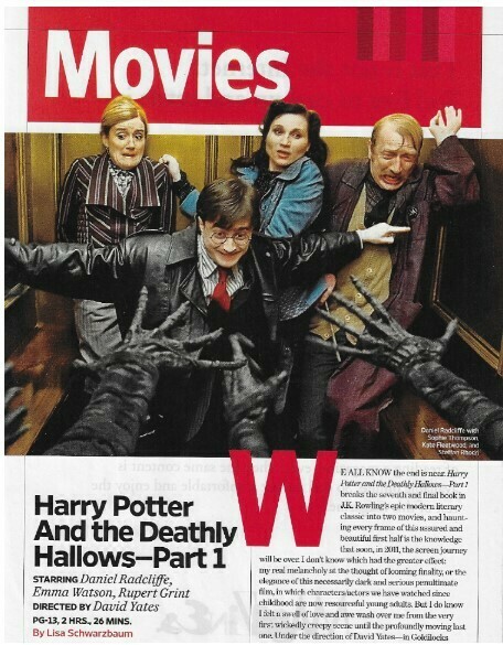Radcliffe, Daniel / Harry Potter and the Deathly Hallows - Part 1 | Magazine Review | November 2010