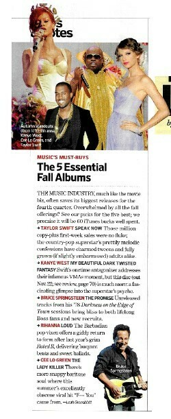 Swift, Taylor / The 5 Essential Fall Albums | Magazine Article | November 2010